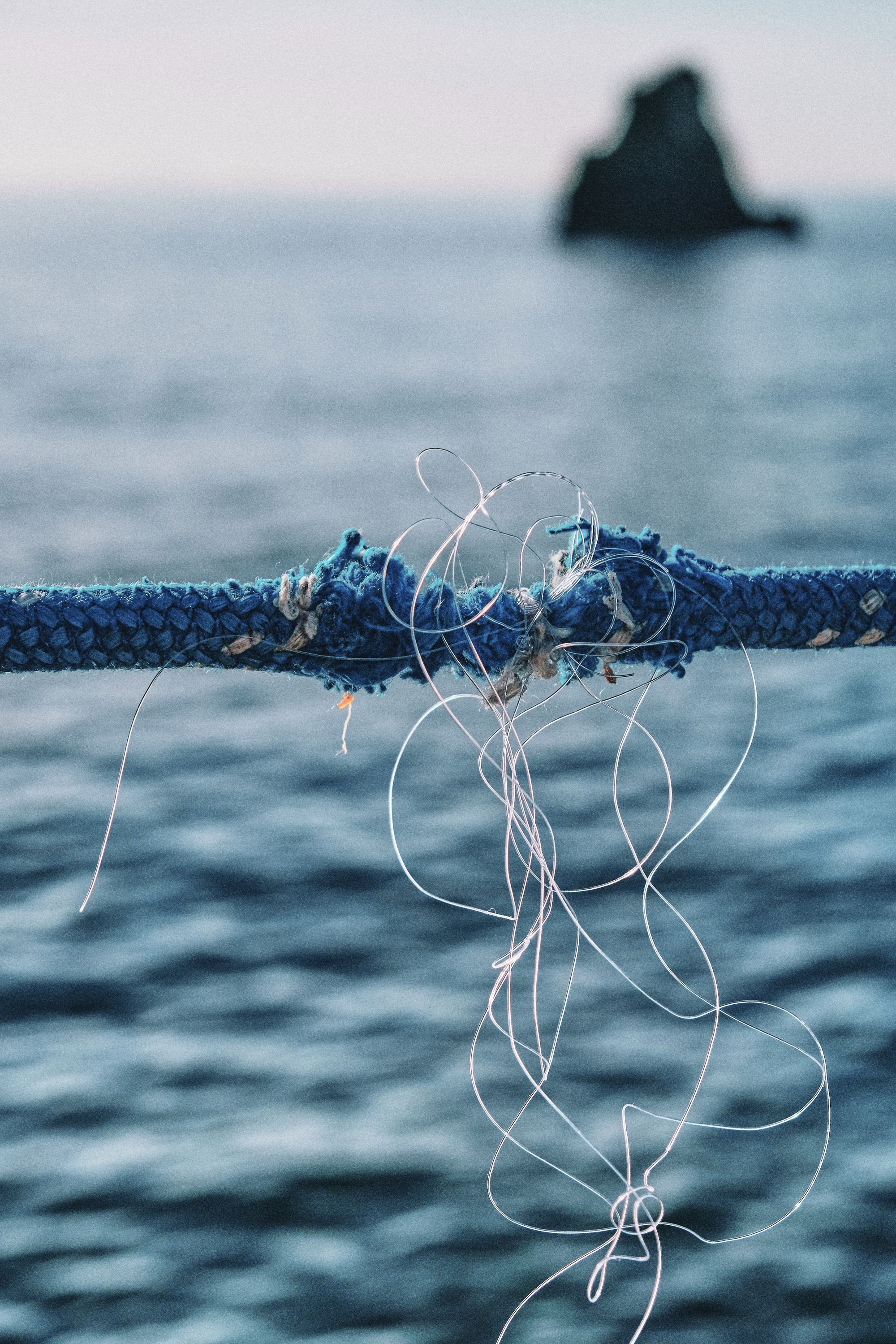 Image of a rope starting to break apart. 